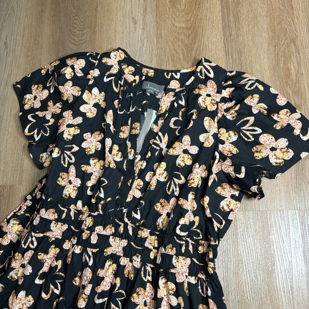 NWT Anthropologie Somerset Mini Dress plus size 3X black neutral floral print - Picture 5 of 10